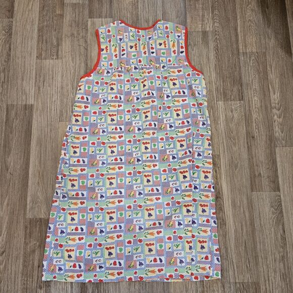 Vtg Ashley Taylor Fruit Print Nightgown Womens M Button Up Pockets Cottage Retro - Picture 5 of 8